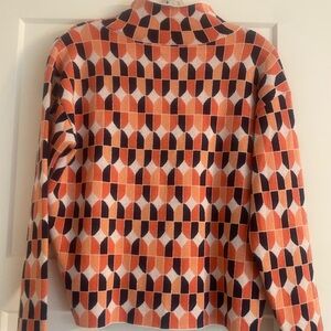 Maeve Orange and Black Geometric Sweater